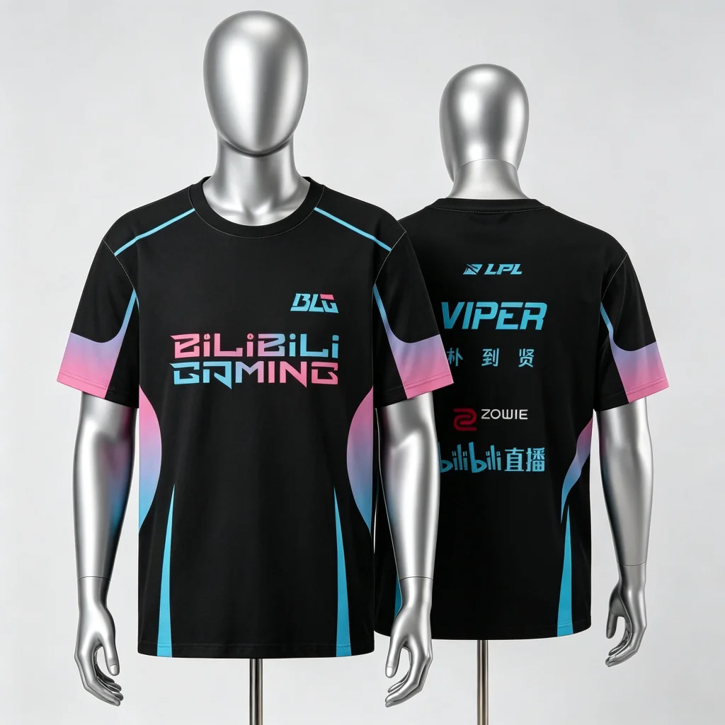 League of Legends Esports LPL BLG Team 3D-gedrucktes Team-Uniform-T-Shirt Modisches Lässiges Lockeres Dünnes Schnelltrocknendes Oberteil