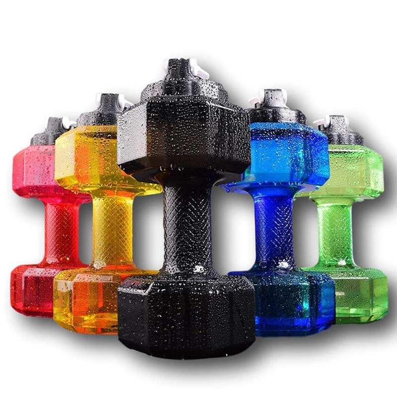 

75 Oz (2.2 L) Dumbbell Shaped Water Bottle Big Capacity BPA Free Flip Top Leak Proof Lid