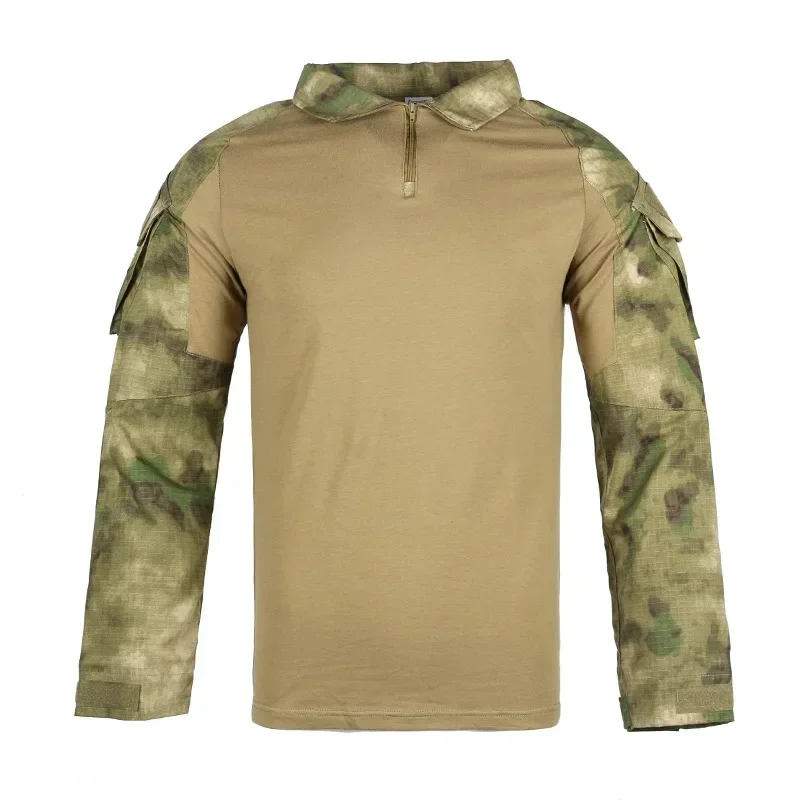Men's Outdoor Tactical Hiking T-Shirts,Hunting  Camouflage Long Sleeve Hunting Climbing Shirt,Male Breathable Sport Clothes 4