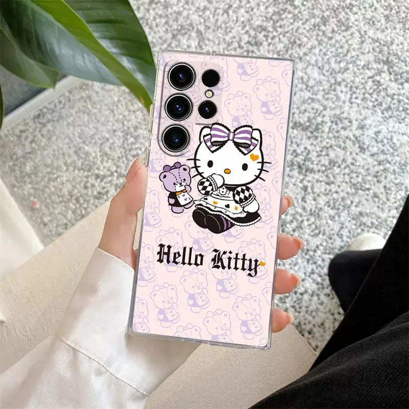 thumbnail image 1 of Funda de teléfono con dibujos animados de Hello Kitty, carcasa transparente para Samsung S24, S23 Ultra, S22, S20 Plus, S21 FE, Galaxy S24Ultra, S235G, 1 of 5