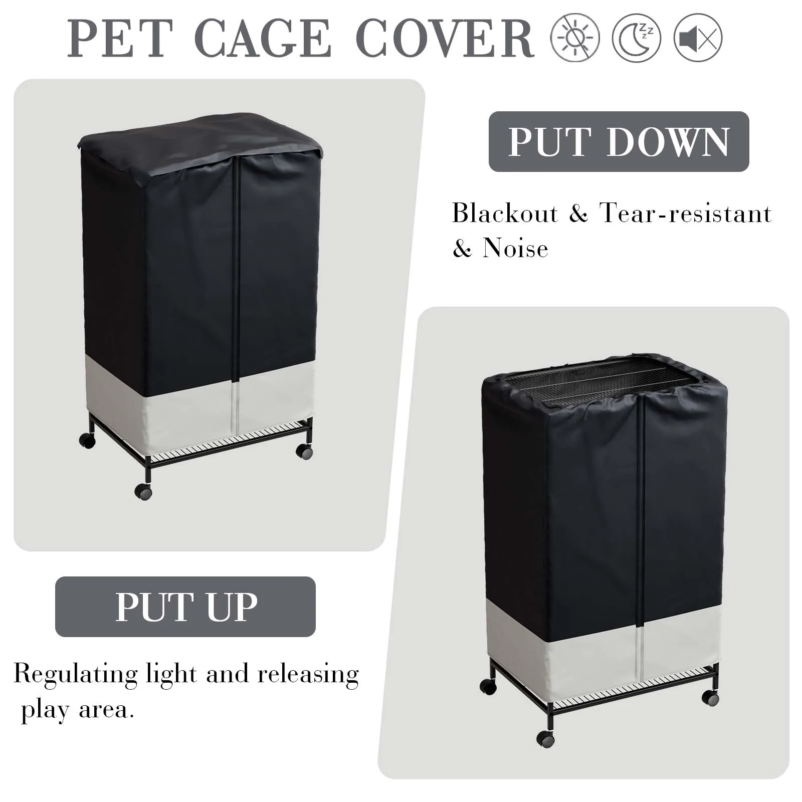 Durable Waterproof Bird Cage Cover for Indoor and Outdoor Use with Removable Top Panel and Breathable Design