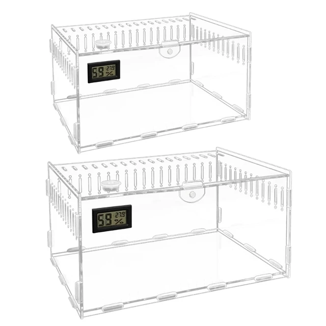 Insect Feeding Box Acrylic Clear Breeding Case for Spiders Reptiles Lizards Centipedes Small Snake 2 Size 4