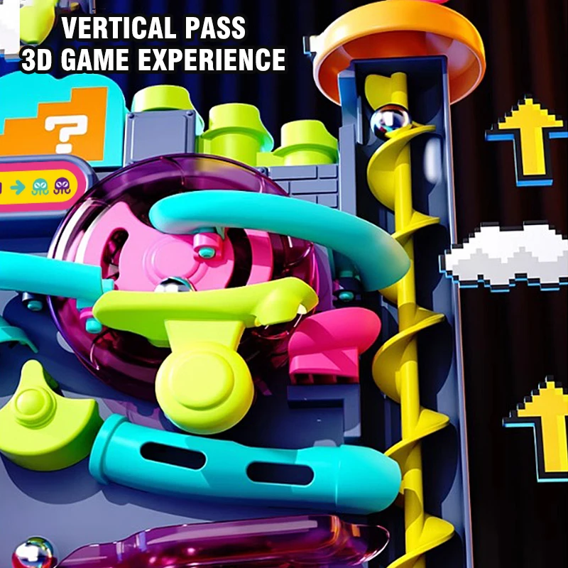 Track Adventure Game Rail Rolling ball Model Montessori Interactive Educational Toys Children Brainrain Animals Space Rocket Toy