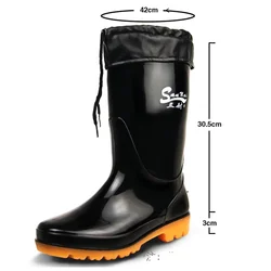 Men's Super Size Rain Boots PVC Fishing Shoes Men Waterproof Gumboots Large Code 48 49 50 51 52