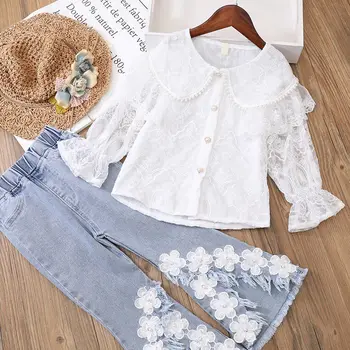 Girls Lace Jeans Set 1
