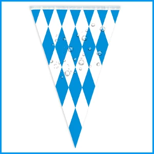 132 Fuß große Oktoberfest-Wimpelbanner-Flagge, blau, weiß, für deutsche Oktoberfest-Party, bayerische Outdoor-Indoor-Dekoration – Detail 3