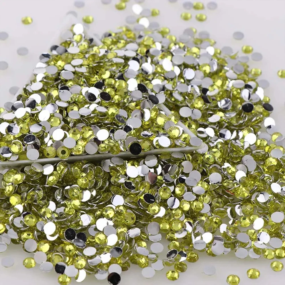 1000 Stück Nicht-Heißfixierbare Strass-Steine 2/3/4mm Runde Harz-Flachsteine Kristall-Strass DIY Nagelkunst Schmuck Kleidungsdekoration Zum Aufkleben – Detail 4