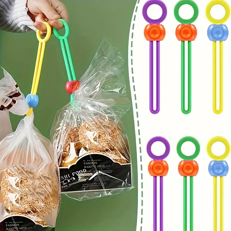 20Pcs 식품 가방 밀봉 클립, 실리콘 식품 가방 밀봉 스트랩, 재사용 가능하고 조절 가능한 클립 실러, 다양한 플라스틱에 적합