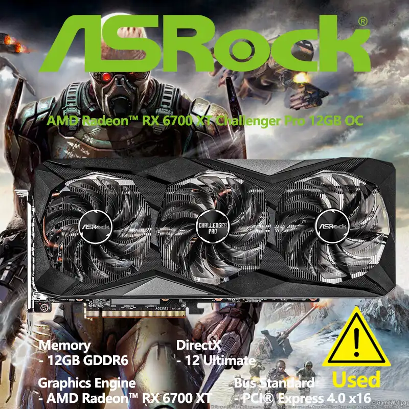 【F】【2枚】ASROCK CHALLENGER PRO RX6700XT ASRock > AMD Radeon™ RX 6700 XT Challenger Pro 12GB OC