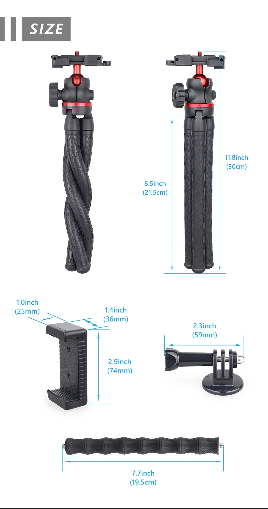 DT5 Flexible Octopus Tripod for Phone DSLR Camera Remote Control Portable Versat