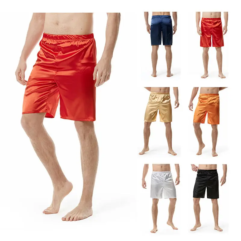 Summer Glossy Men's Thin Seamless Shorts Underwears Male Plus Size Casual Sleeping Bottoms