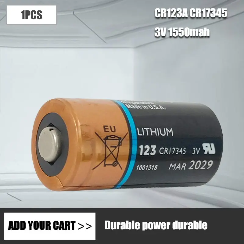 1PC Duracell Original CR123A CR123 123A CR 123 A123 CR17345 16340 3V Lithium Battery for Camera Flashlight dry primary cell | Электроника