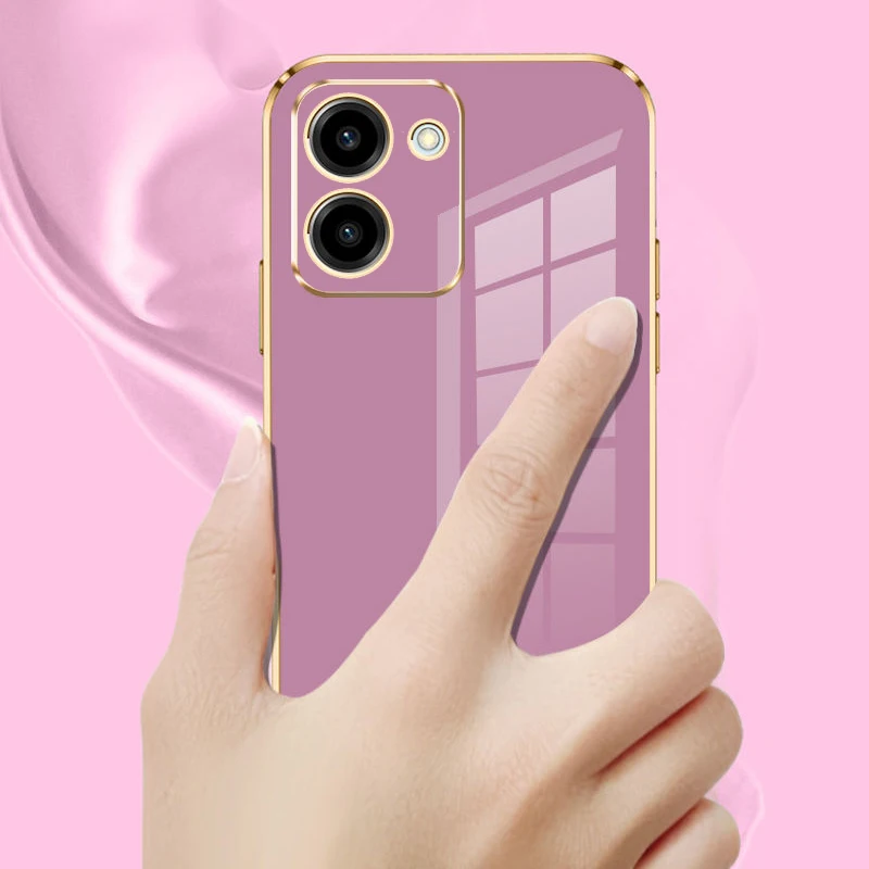 Luxury Square Plating ShockProof Silicone Phone Case - Elegant Back Cover s