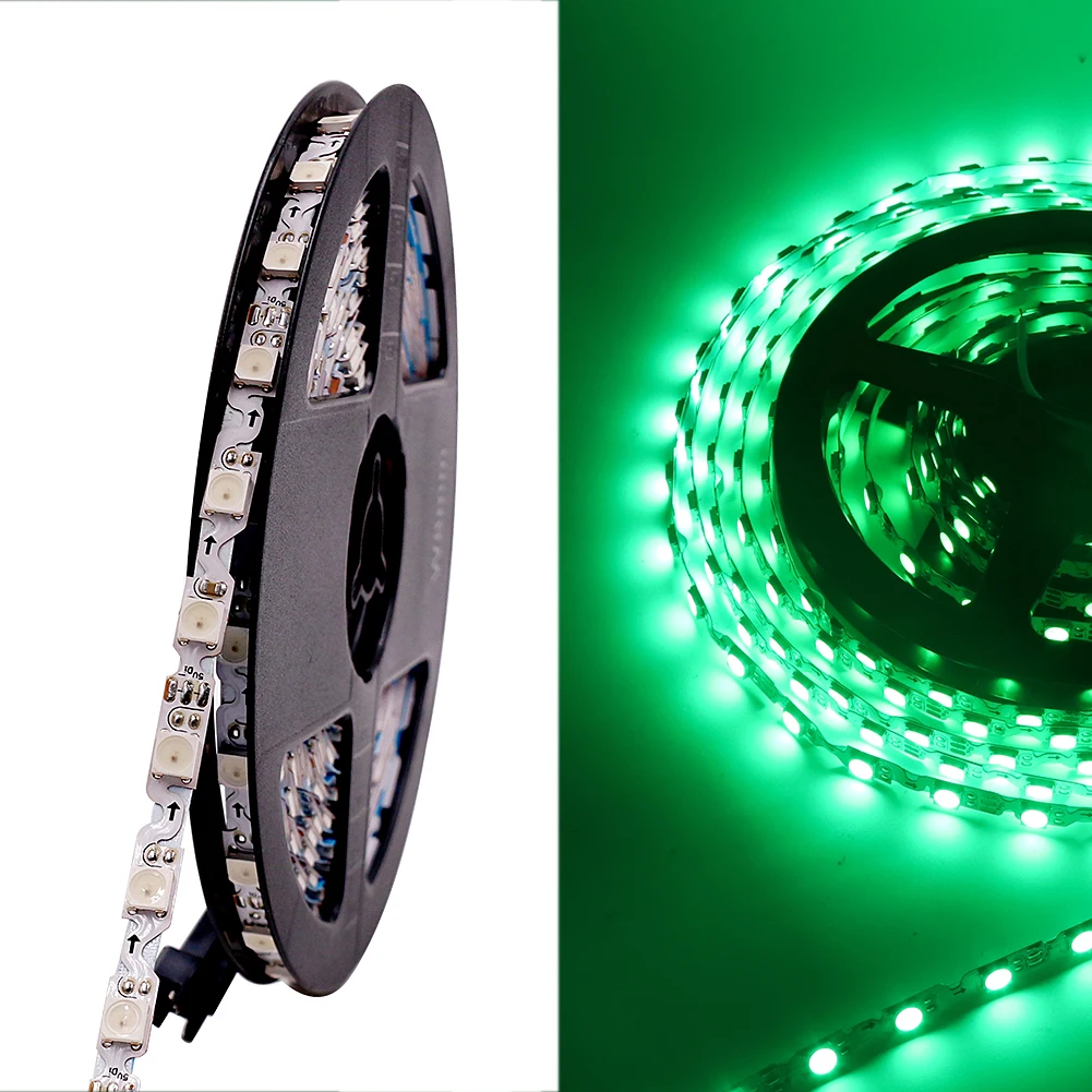 Фото Пиксельная светодиодная ленсветильник WS2812B RGB, 5 в постоянного тока, 30 светодиодов, 60 светодиодов/м, S-образная, Адресуемая гибкая лента, веревка, полный цвет, 1/2/5 м, WS2812 IC №2