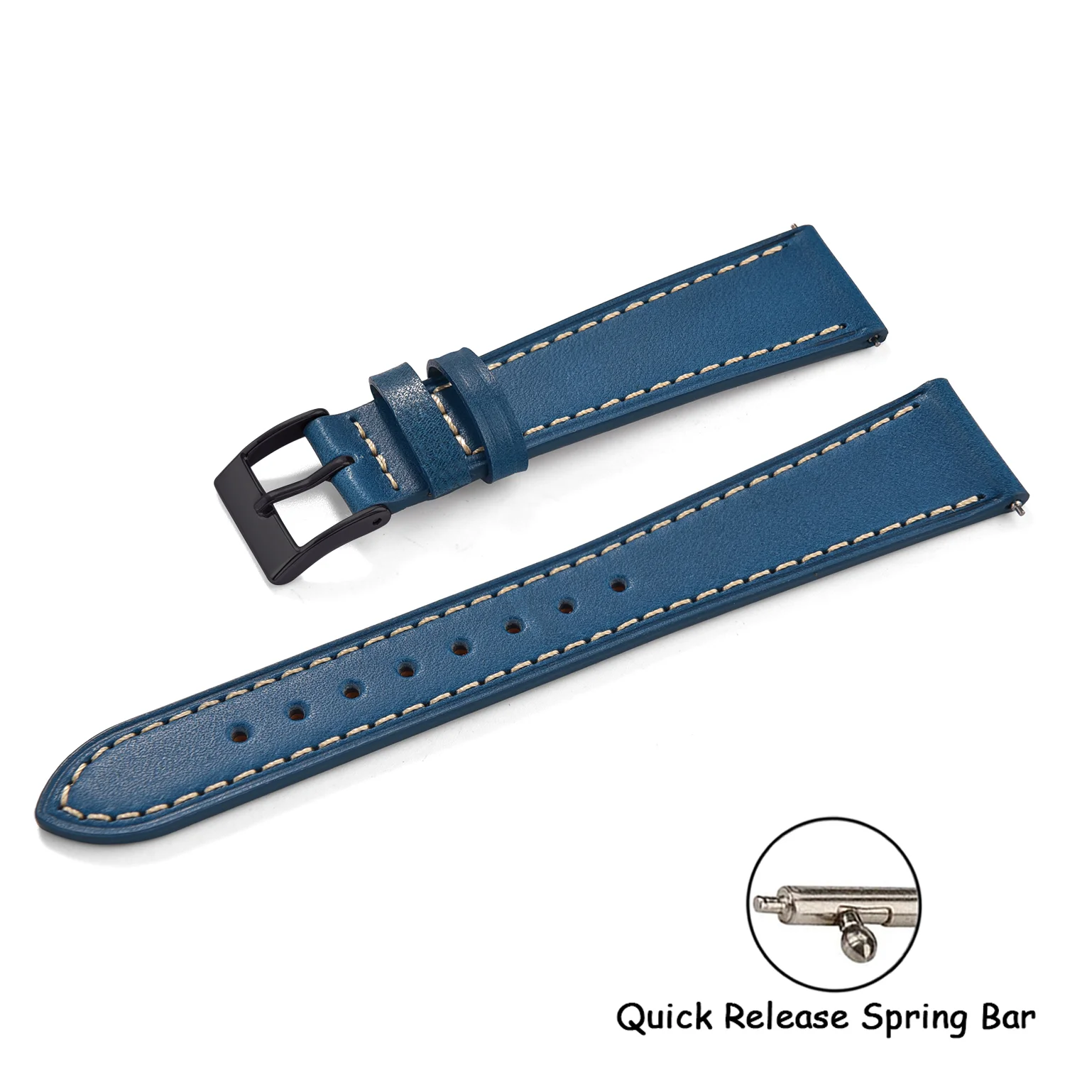 Universal Retro Leather Watch Band - Quick Release Strap