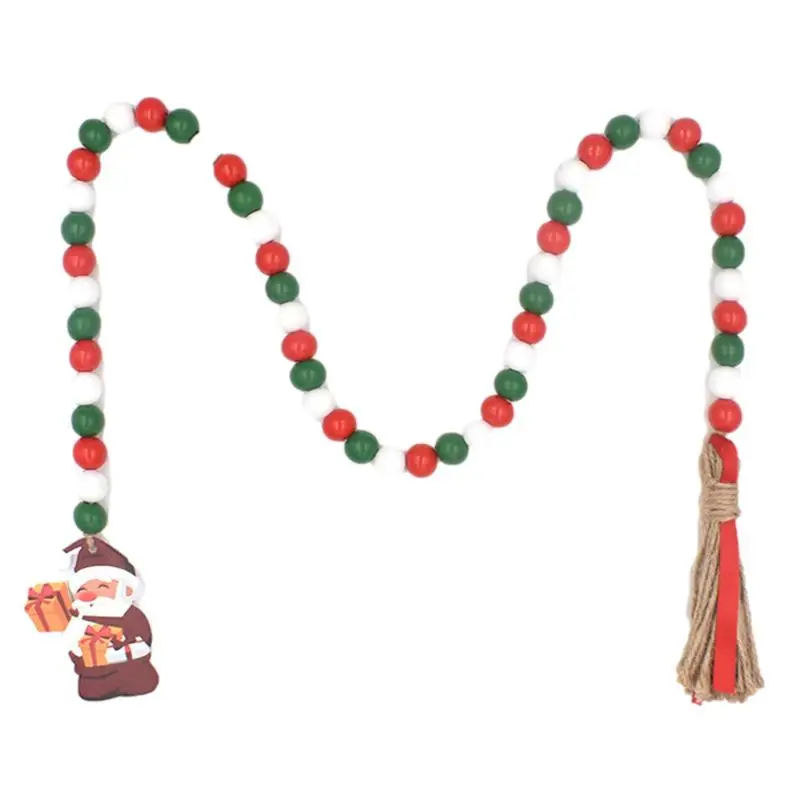 

Wood Beads Garland With Tassels Tassel Wood Beads Hemps Rope Tassel Beads Rustic Prayer Beads For Home Farmhouse Decoration