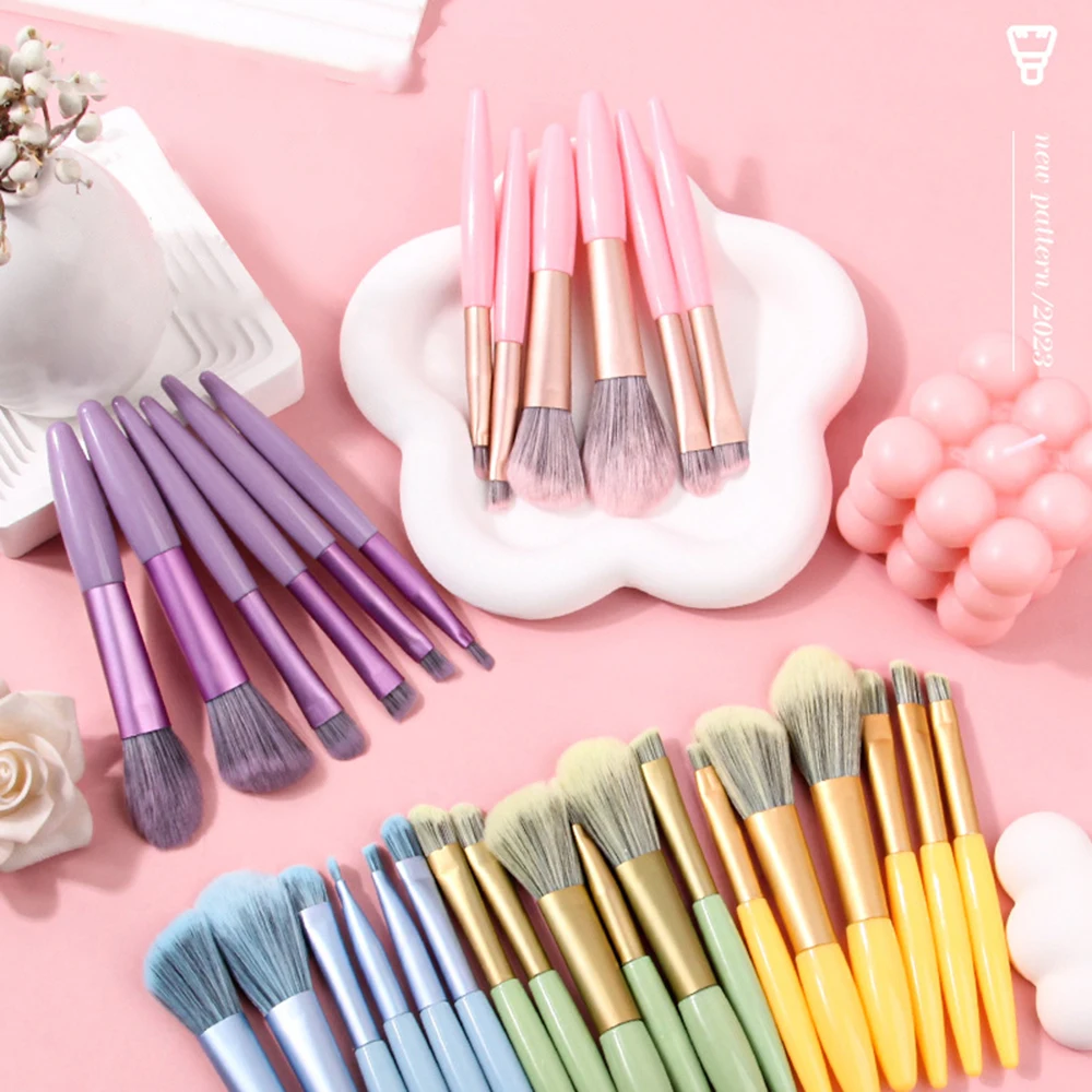 

6 шт., кисти для теней для век, Рассыпчатая кисть для пудры, мягкая пушистая кисть для румян, косметический портативный инструмент для макияжа, кисти для макияжа