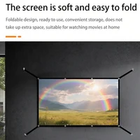 16: 9 portable foldable white soft screen, 60-150 inch high-definition wall mounted extended projection screen - Image 3