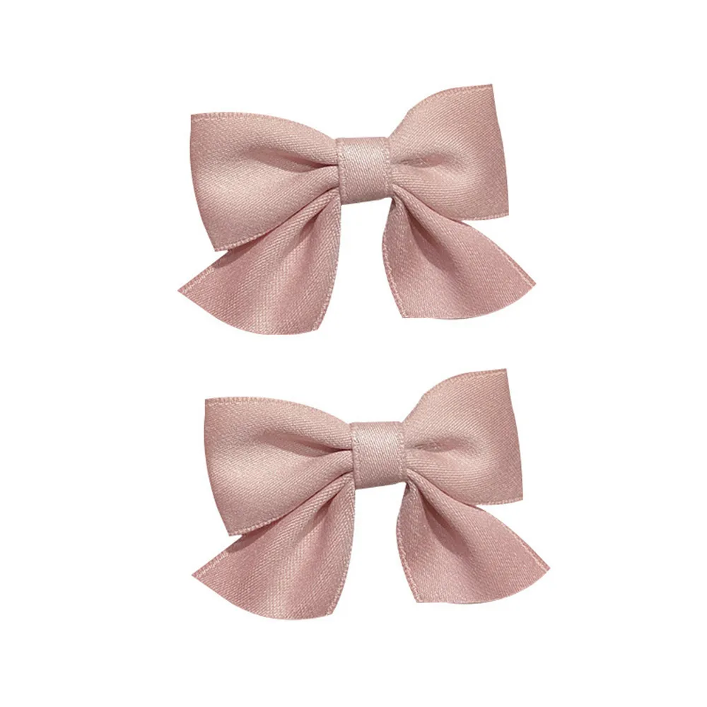 Sweet Solid Color Bows Hair Clip For Kids Girls Handmade Hairpins Barrettes Headwear Fashion Cute Princess Hairpin Birthday Gift