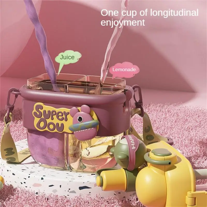 원키 프레스 하이 컬러 버클 디자인 여름 휴대용 물컵, 물 마시는 두 가지 방법..