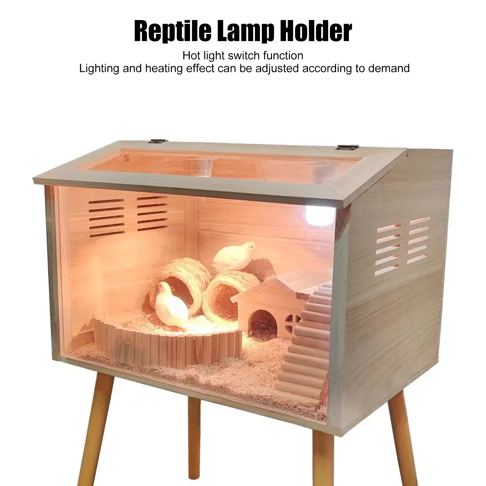 Reptile Ceramic Heat Lamp Holder E27 Socket Safety Thermooptic Switch Reptile Heat Lamp Fixture Holder for Tortoise for Lizard