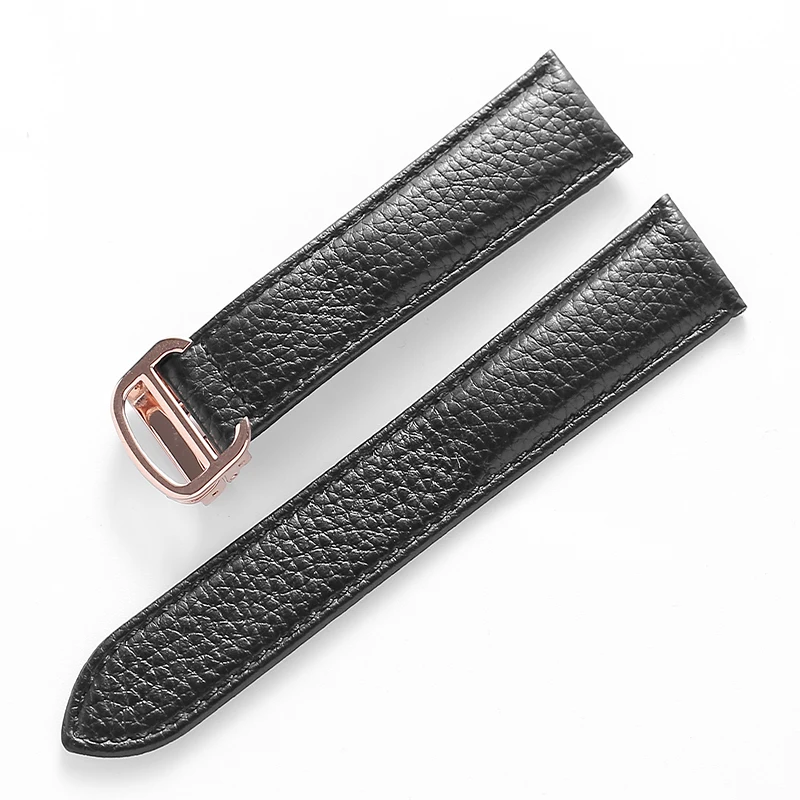 Litchi Soft Leather Watch Strap - Luxury Belt for Men & Women, Replacement Watch Accessory