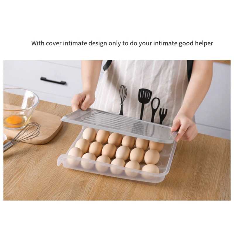 Egg Box Transparent Egg Dispenser Refrigerator Crisper Basket Storage Container Kitchen Storage Box