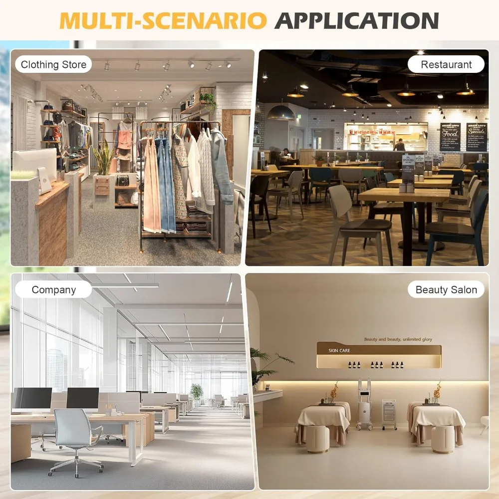 59" Modern Reception Desk with LED Light & Glass Display, Retail Counter for Lobby Salon Office