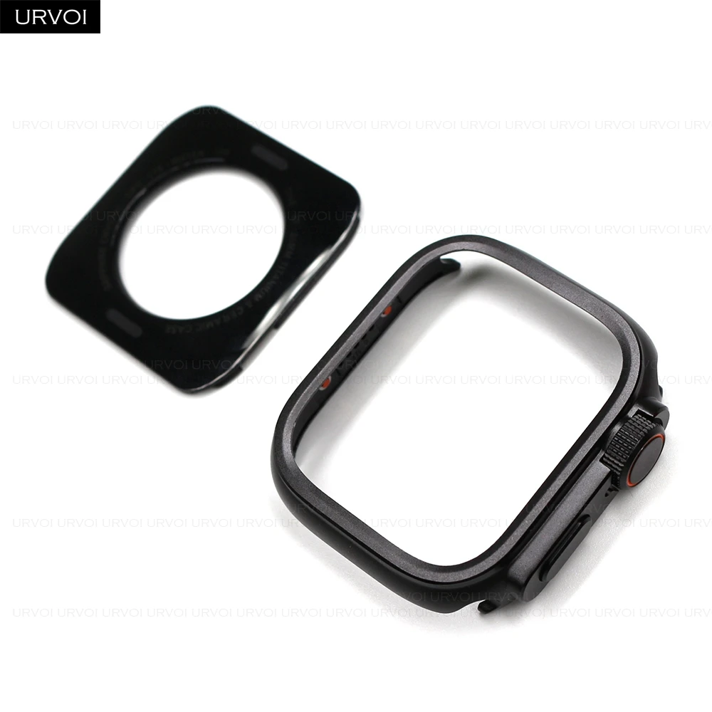 URVOI Black Metal Hard Bumper Case