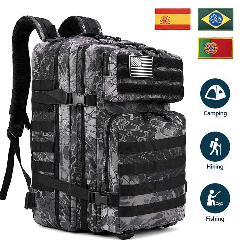 

30L or 50L Military Hiking Bag Men Women Sports Trekking Hunting Nylon Tactical Backpack Outdoor Travel Fishing 3P Attack Pack