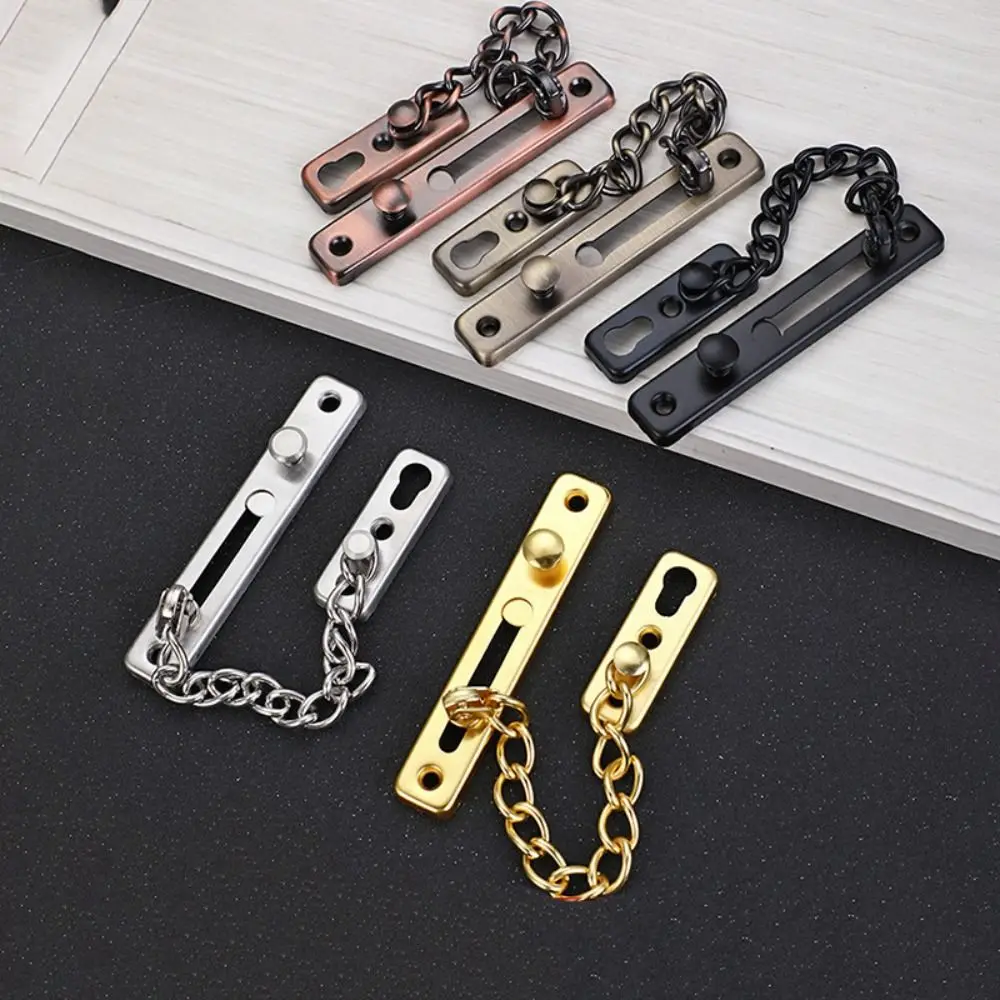 Stainless Steel Door Inner Latch Buckle Door Chain Lock Home Bolts Sliding Fastener Security Tool Hardware