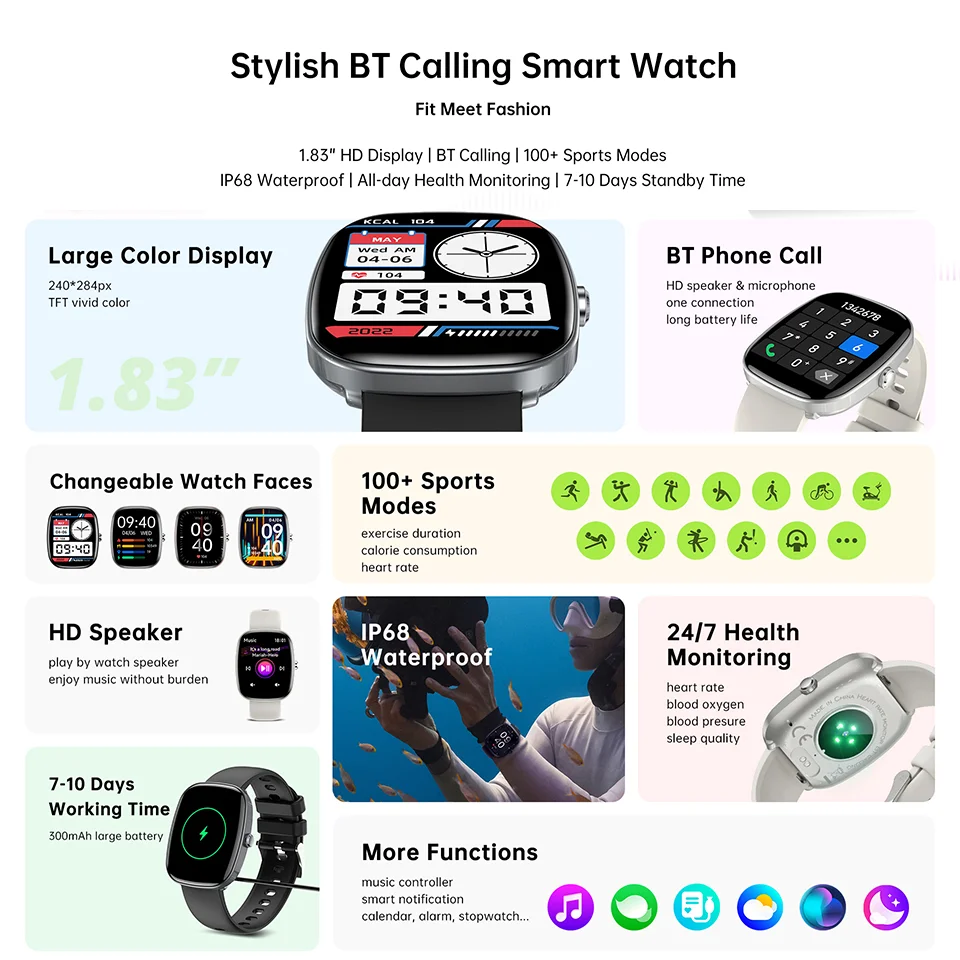 for huawei xiaomi Smart Watch 300 mah inch AMOLED HD