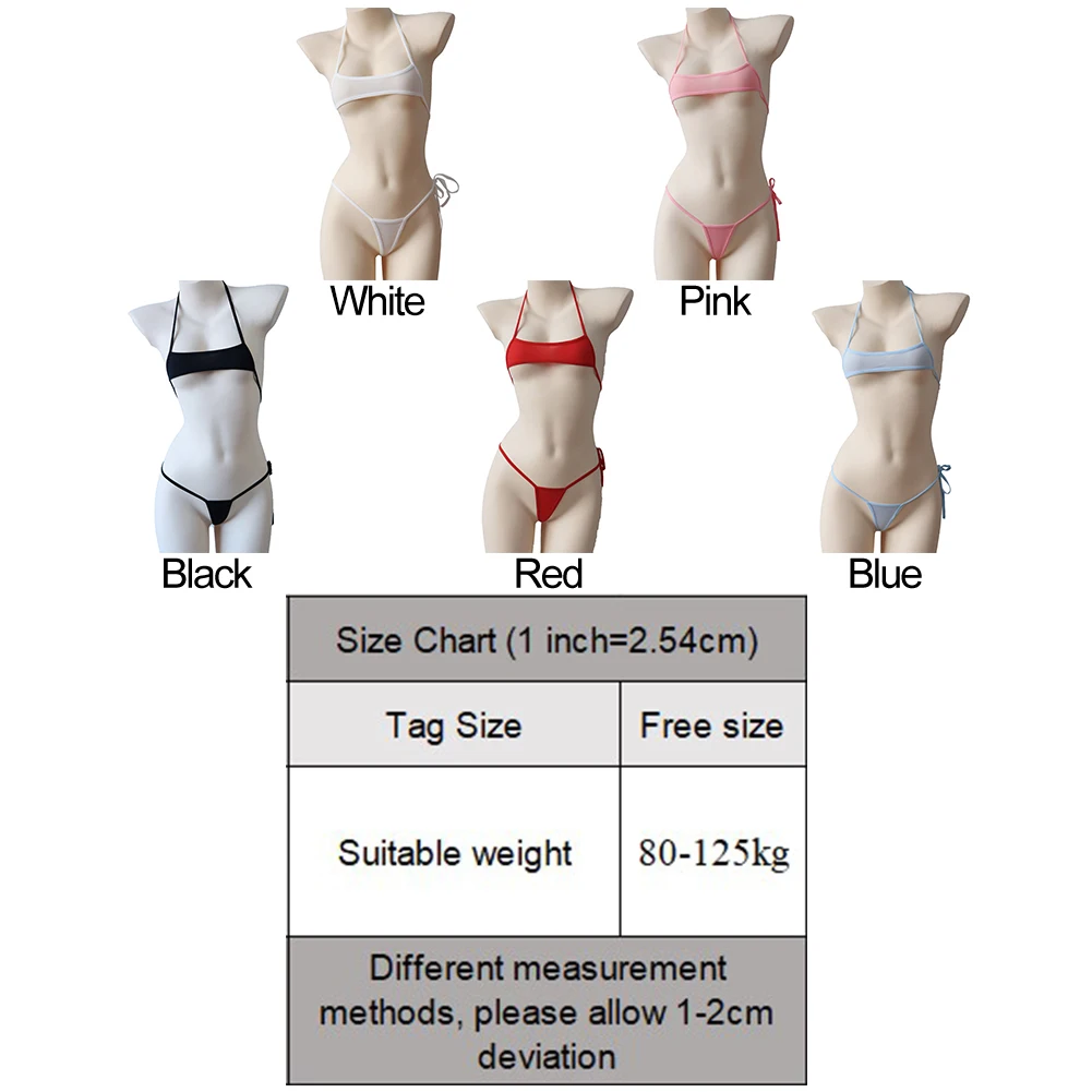 Womens Sexy Lingerie Bar Bikini Sets Lace Up Panties Underwear Set Low-Rise Briefs Elastic Underpants G-string Thongs