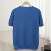 2024 Classic Seamless Pullover Men Knitted Pure Wool Sweater Round neck Short sleeve Medium thick style Soft warmth Anti-pilling 1