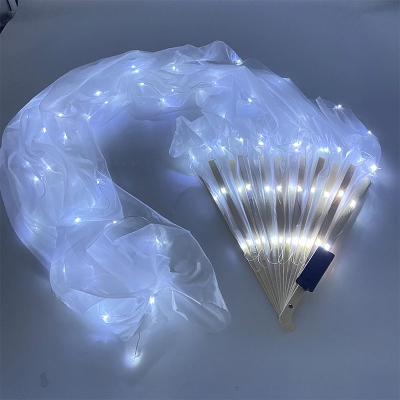 1,5 Meter LED Seide Faltfächer Geburtstag Nachtclub Hochzeitsgeschenke Bühnenaufführung Requisiten Bauchtanz Fans Led Seidenstofffächer – Detail 16