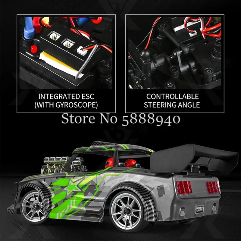 1:16 70KM/H High Speed Remote Control Car 2.4G 4WD Brushless Motor EPS Auto System LED Car Light Metal Ball Bearing RC Car Toy