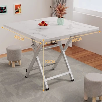 Portable Folding Dining Table Small Square Foldable Kitchen Table Compact Home Household Mesa De Billar Space Saving Furniture