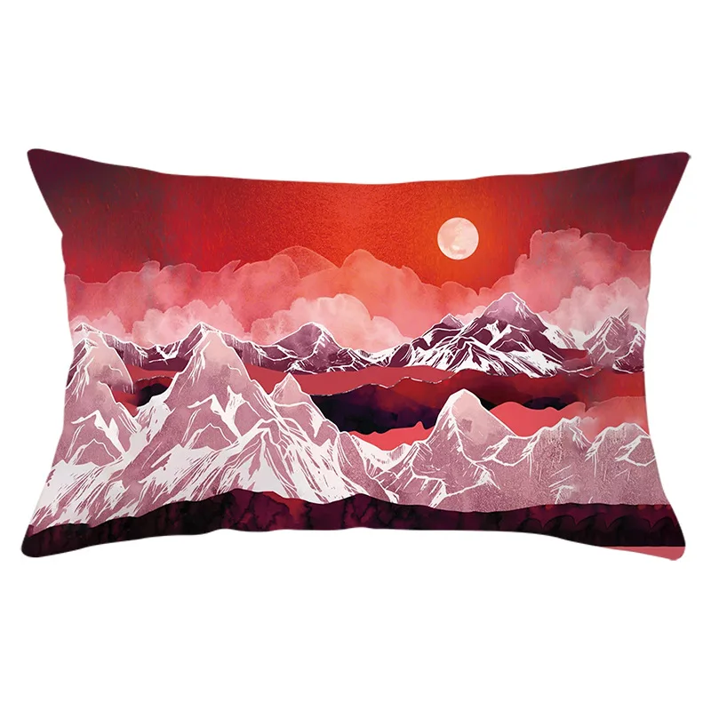 30x50cm Sun Mountain Landscape Pillowcase Decorative Sofa Cushion Case Bed Pillow Cover Home Decor Gift Car Cushion Cover 