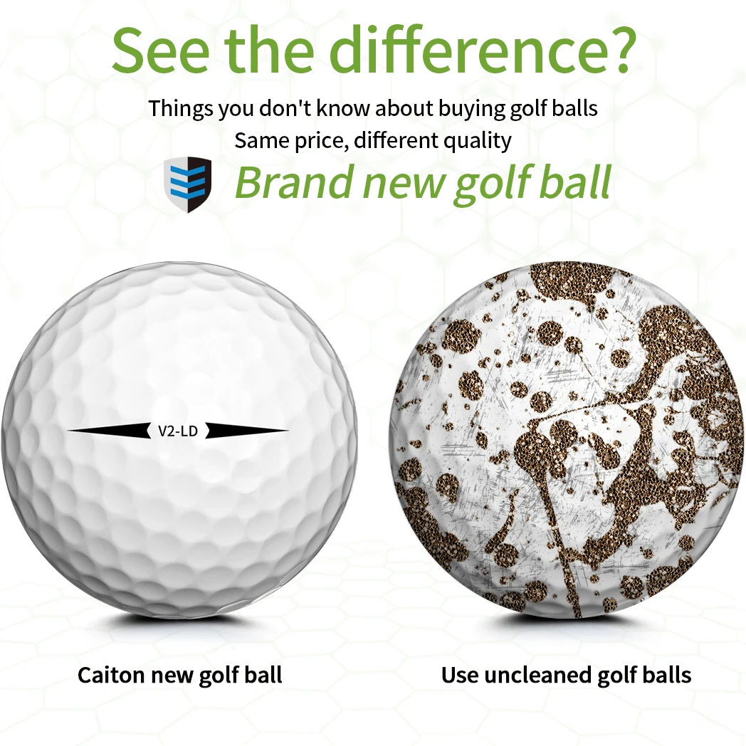 Caiton 50pcs 2-Layer Golf Balls - 332 Dimple, Max Distance, Spin Control, Durable, Precision - For Golf Training & Play 6
