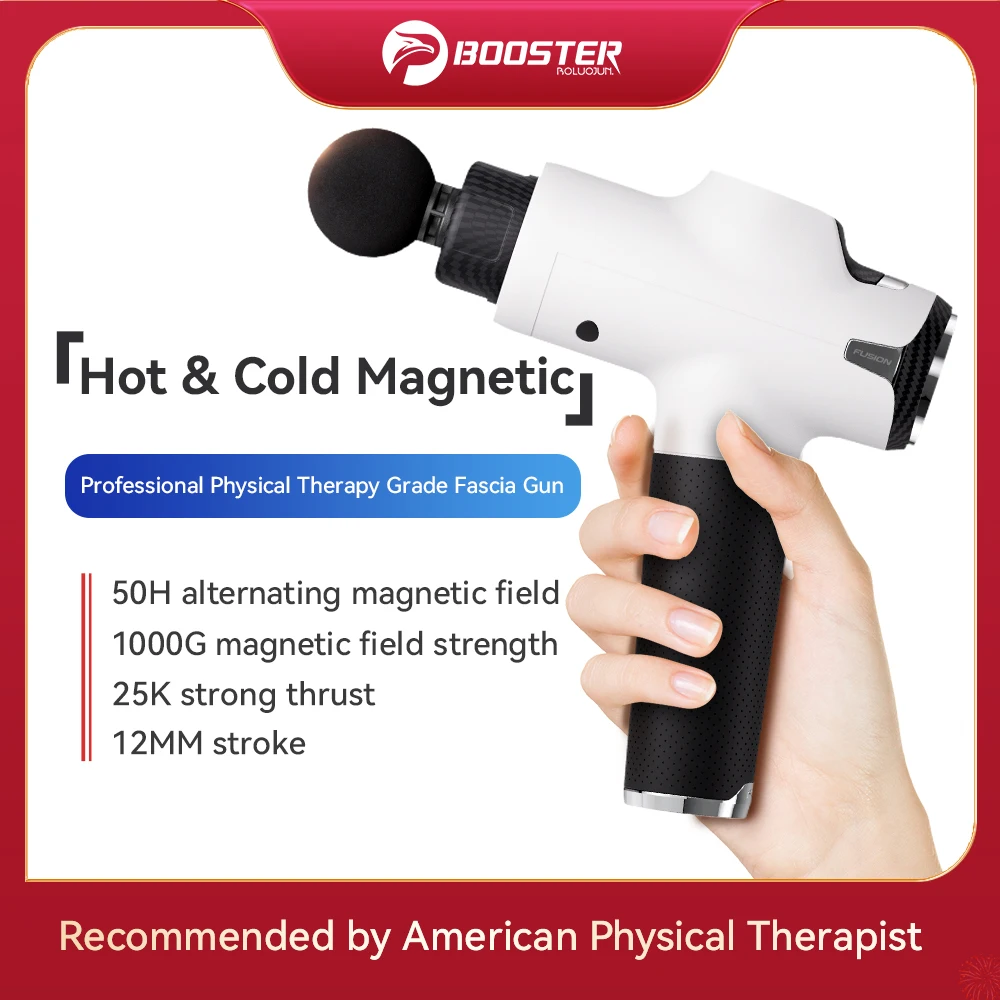 Booster Fusion Black Pro Muscle Massage Gun Deep Tissue Percussion Muscle Massager Gun for Athletes Pain Therapy and Relaxation