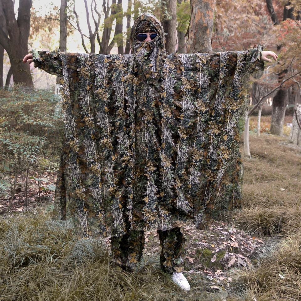 【良品】ギリースーツ　迷彩　カモフラ ポンチョタイプ XL/2XLサイズ 良品】ギリースーツ 迷彩 カモフラ ポンチョタイプ XL/2XLサイズ