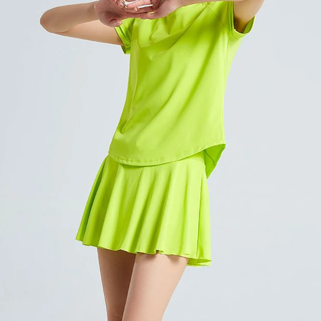 High Waist Pocket Yoga Skirts Women Summer Anti-Shine Quick Drying Running Fitness Shorts Skirt Woman Casual Thin Pleated Skirts 2