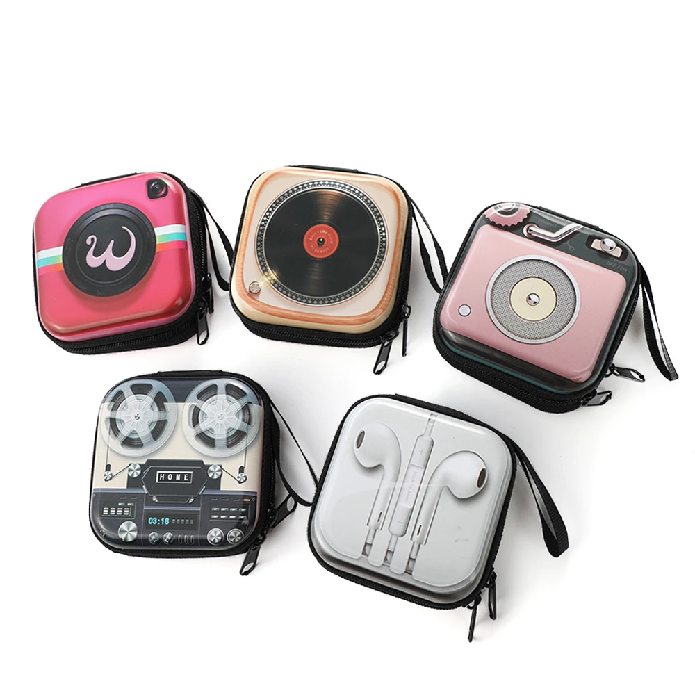 Creative Retro Personalized Mini Coin Wallet Purse Kids Earphone Box Bags Coin Wallet Women Retro Tape Camera Tinplate Bag