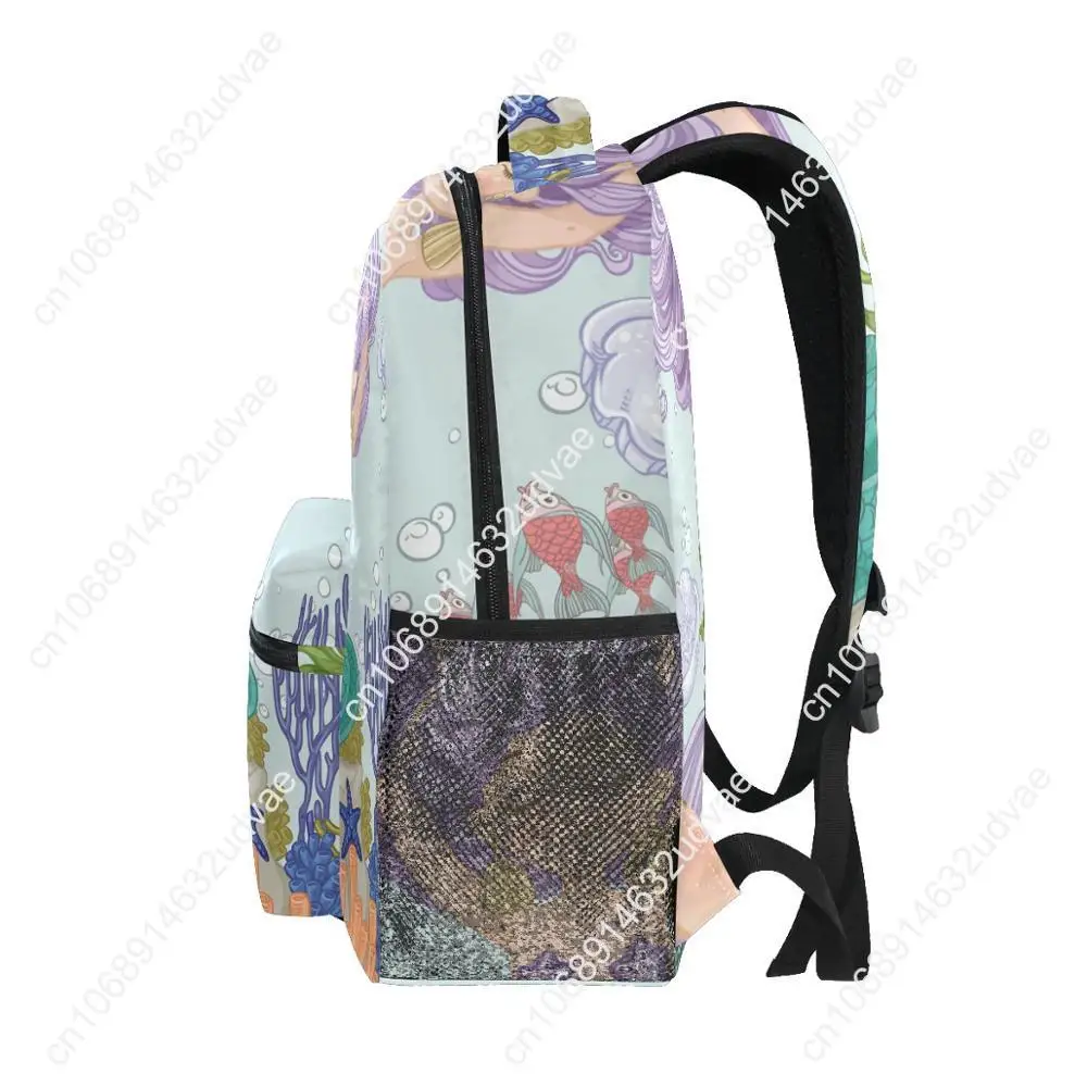 Mermaid Printing Backpack Women Big Capacity Fish Tail Travel Bag Student School Bag For Teenagers Girls Laptop Backpack