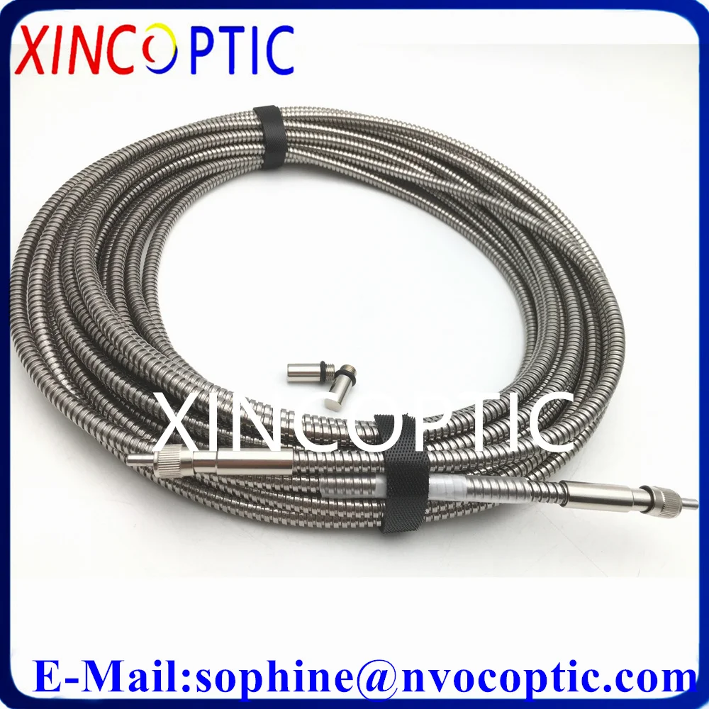 

2Pcs SMA905 Round to SMA-R,7Individualx200µm Core Fiber,Low-OH,0.22NA,400-2400 NIR,12M,Armored Metallic Coverage Optic Cable