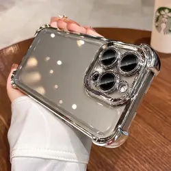 Elegant Floral Clear Luxury Phone Case with Gold Plating for Realme C33 (Silvery)