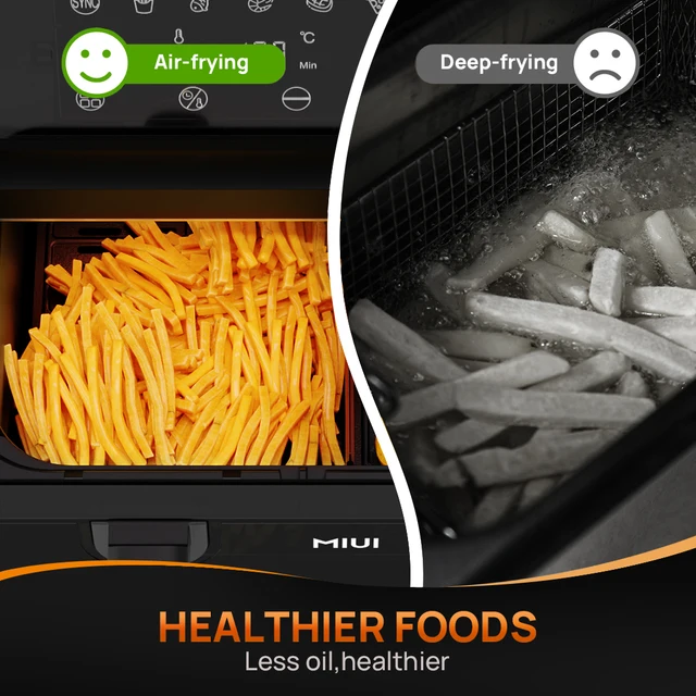 MIUI Smart Air Fryer with Two Baskets Dual Screen Touch Control No-Oil Hot  Air Oven 4.5L/9L Electric Deep Fryer Viewable Window - AliExpress