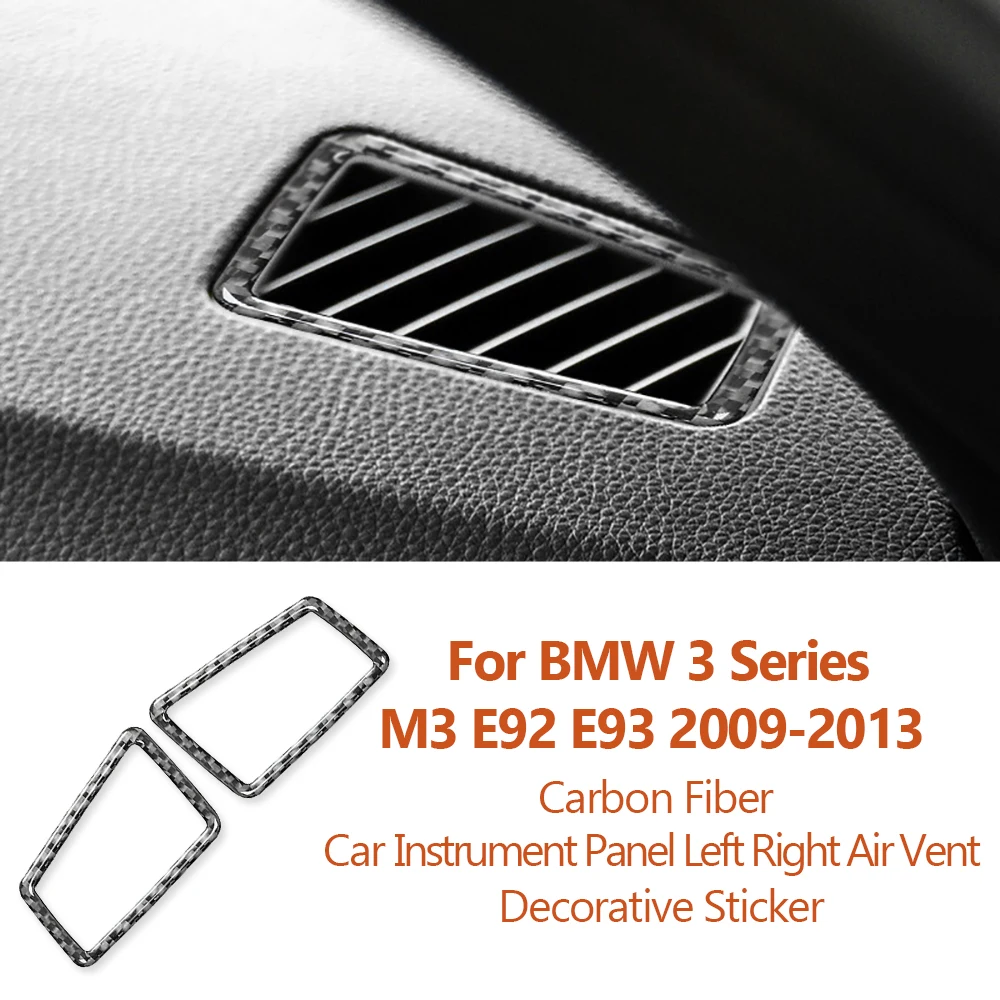 

For BMW 3 Series M3 E92 E93 E90 2009-2013 Carbon Fiber Car Instrument Panel Side Air Outlet Vent Decorative Stickers Accessories