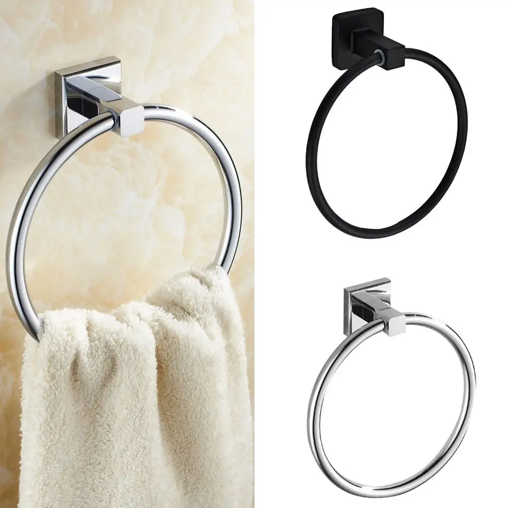 1PC Hand Towel Ring Stainless Steel Round Holder Rail Bathroom Kitchen Rack Wall Mounted Easy Installation Towel Racks