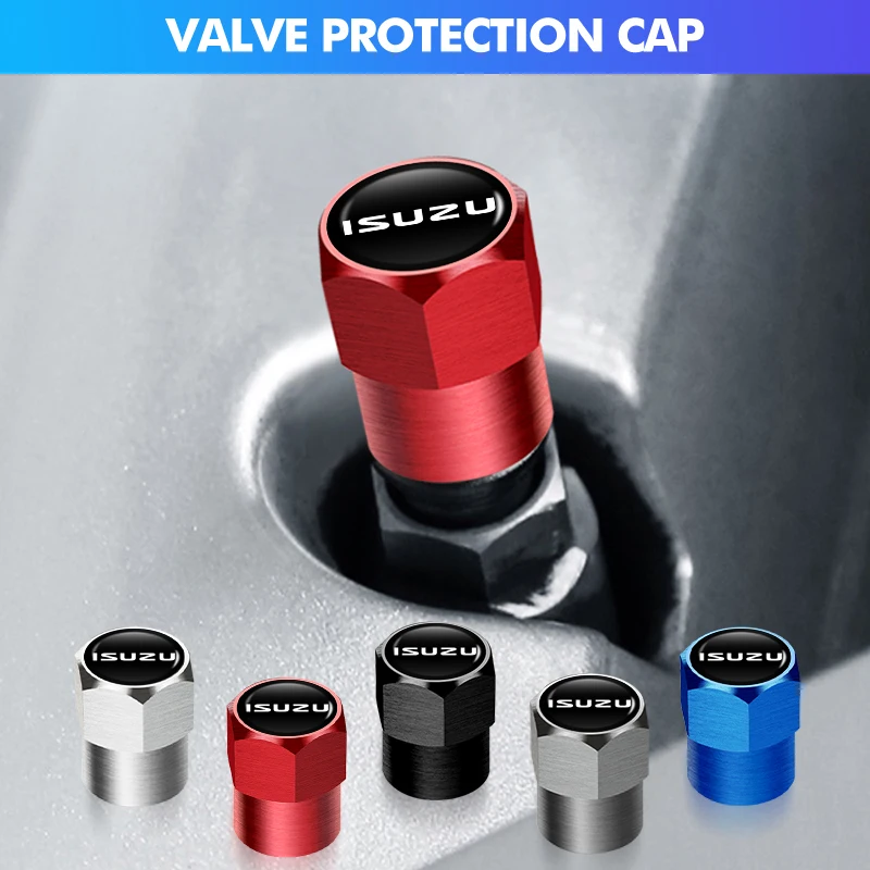 4pcs Car Wheel Tire Valve Cap Stem Cover Auto Accessories For Isuzu D-MAX D MAX Dmax I II WFR VAN NFR ATV TROOPER 4X4 WFR VAN
